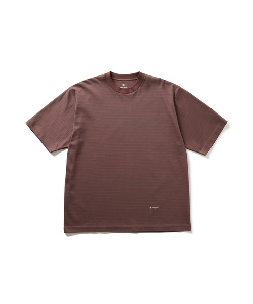 Snow Peak(スノーピーク)の「Snow Peak / OG Cotton Mercerized BD T-Shirt オーガニックコットン シルケット ボーダー Tシャツ(Tシャツ/カットソー・メンズ・ブラウン/ブルー・M/S/L/XL)」の4枚目の写真