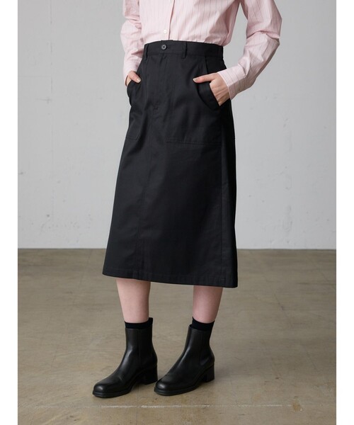 MidiUmi（ミディウミ）の「MidiUmi ベイカースカート（スカート・レディース・ブラック/カーキ・FREE）」の10枚目の写真