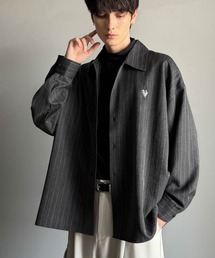 Classical Origin(NVJIW)́yClassical Originzul̂肰ȂBvhJXgCvI[o[TCYVcij/Embroidered Stripe Pattern Oversized Shirt(Vc/uEX)