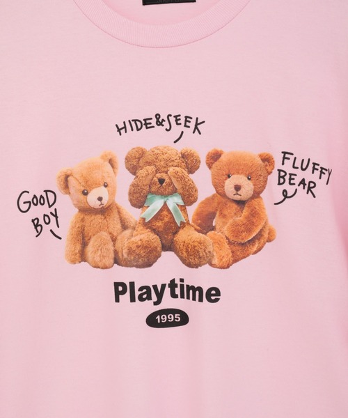 Candy Stripper(キャンディストリッパー)の「PLAYTIME L/S Tシャツ(Tシャツ/カットソー・レディース・オフホワイト/ブラック/ピンク・FREE)」の9枚目の写真