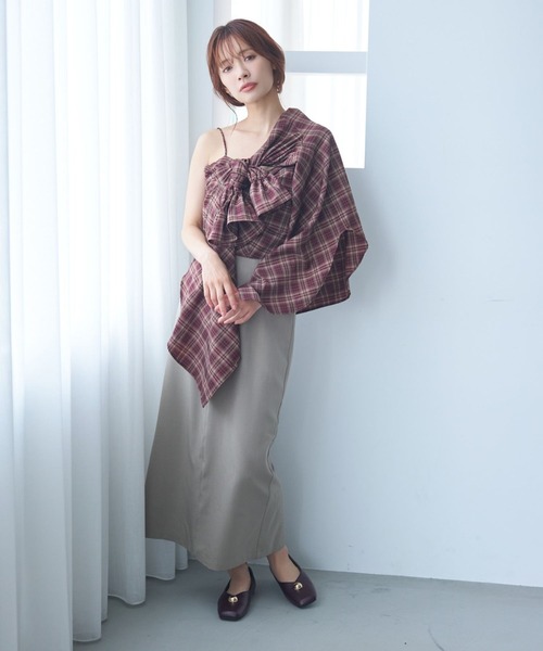 mysty woman(ミスティウーマン)の「コルセットSET2Pスカート 582382(スカート・レディース・チャコールグレー/ダークベージュ・FREE)」の6枚目の写真