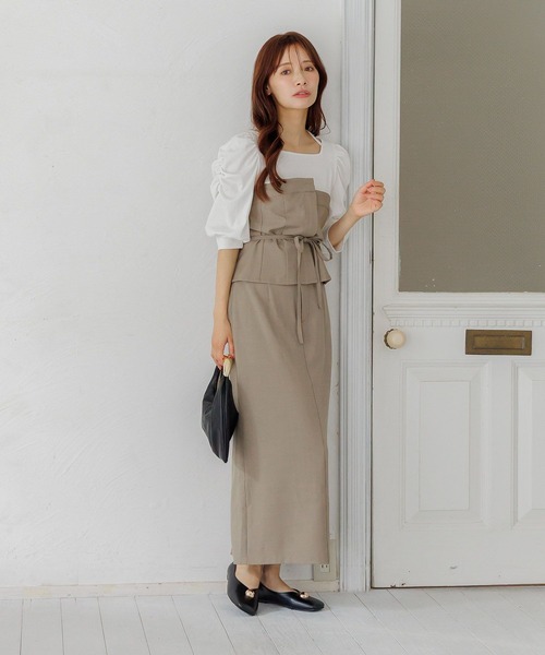 mysty woman(ミスティウーマン)の「コルセットSET2Pスカート 582382(スカート・レディース・チャコールグレー/ダークベージュ・FREE)」の7枚目の写真