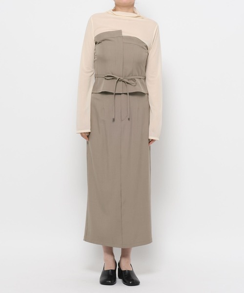 mysty woman(ミスティウーマン)の「コルセットSET2Pスカート 582382(スカート・レディース・チャコールグレー/ダークベージュ・FREE)」の11枚目の写真