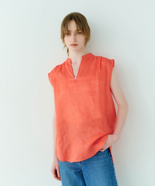 N.O.R.C(ノーク)の「リネンスキッパーブラウス(シャツ/ブラウス・レディース・ホワイト/レッド/ベージュ/ブラック・フリー)」の4枚目の写真