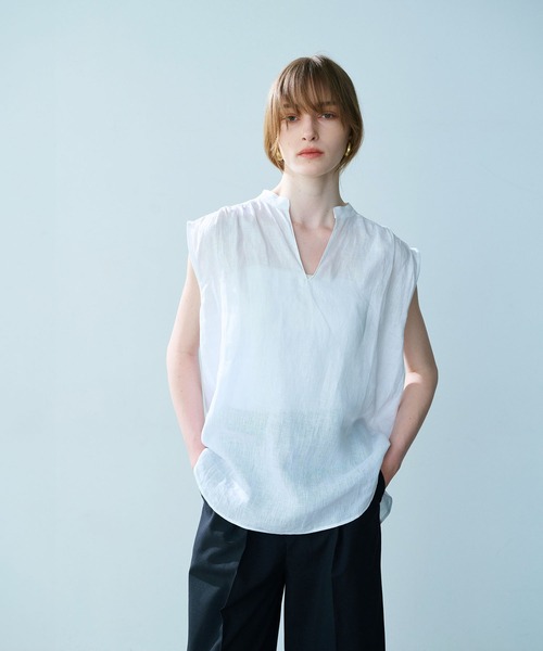 N.O.R.C(ノーク)の「リネンスキッパーブラウス(シャツ/ブラウス・レディース・ホワイト/レッド/ベージュ/ブラック・フリー)」の2枚目の写真