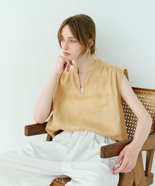 N.O.R.C(ノーク)の「リネンスキッパーブラウス(シャツ/ブラウス・レディース・ホワイト/レッド/ベージュ/ブラック・フリー)」の14枚目の写真