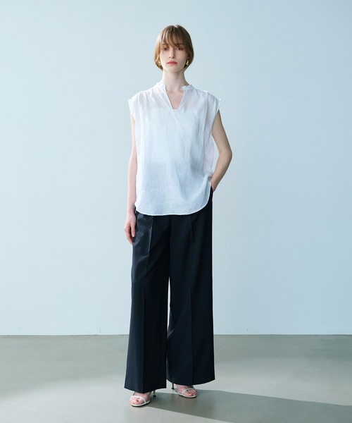 N.O.R.C(ノーク)の「リネンスキッパーブラウス(シャツ/ブラウス・レディース・ホワイト/レッド/ベージュ/ブラック・フリー)」の6枚目の写真