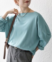 SHIPS any | SHIPS any:〈接触冷感/汗染み防止加工/洗濯機可能〉ボートネック ワイド ロンTEE(Tシャツ/カットソー)