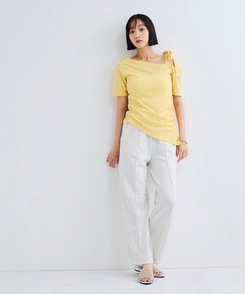 VICKY(ビッキー)の「ワンショルリボンカットトップス≪手洗い可能≫(Tシャツ/カットソー・レディース・オフホワイト/イエロー/ブラック・M)」の11枚目の写真