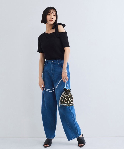 VICKY(ビッキー)の「ワンショルリボンカットトップス≪手洗い可能≫(Tシャツ/カットソー・レディース・オフホワイト/イエロー/ブラック・M)」の22枚目の写真