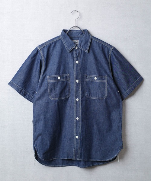 HOUSTON(ヒューストン)の「【T13】【HOUSTON】USN COTTON S/S WORK SHIRT 41084(シャツ/ブラウス・メンズ・ブルー系その他/ブルー系その他2/インディゴブルー・MEDIUM/LARGE/X-LARGE)」の1枚目の写真