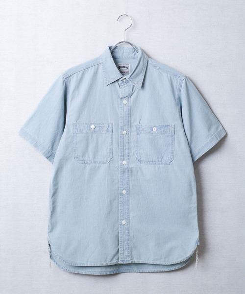 HOUSTON(ヒューストン)の「【T13】【HOUSTON】USN COTTON S/S WORK SHIRT 41084(シャツ/ブラウス・メンズ・ブルー系その他/ブルー系その他2/インディゴブルー・MEDIUM/LARGE/X-LARGE)」の3枚目の写真
