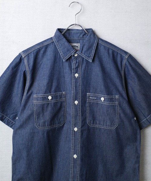 HOUSTON(ヒューストン)の「【T13】【HOUSTON】USN COTTON S/S WORK SHIRT 41084(シャツ/ブラウス・メンズ・ブルー系その他/ブルー系その他2/インディゴブルー・MEDIUM/LARGE/X-LARGE)」の6枚目の写真