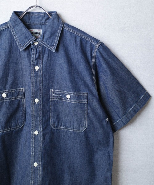 HOUSTON(ヒューストン)の「【T13】【HOUSTON】USN COTTON S/S WORK SHIRT 41084(シャツ/ブラウス・メンズ・ブルー系その他/ブルー系その他2/インディゴブルー・MEDIUM/LARGE/X-LARGE)」の8枚目の写真