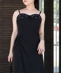 【ANDRESD】dropped pearl dress セレモニー 結婚式 二次会 同窓会 成人式 入学式 卒業式 お呼ばれ パーティードレス オケージョンドレス