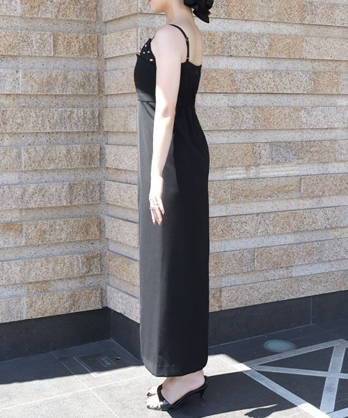 DONOBAN(ドノバン)の「【ANDRESD】dropped pearl dress セレモニー 結婚式 二次会 同窓会 成人式 入学式 卒業式 お呼ばれ パーティードレス オケージョンドレス(ワンピース・レディース・ブラック/ベージュ/チャコール・S/M/L)」の6枚目の写真