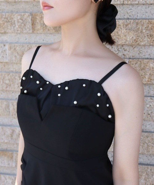 DONOBAN(ドノバン)の「【ANDRESD】dropped pearl dress セレモニー 結婚式 二次会 同窓会 成人式 入学式 卒業式 お呼ばれ パーティードレス オケージョンドレス(ワンピース・レディース・ブラック/ベージュ/チャコール・S/M/L)」の8枚目の写真