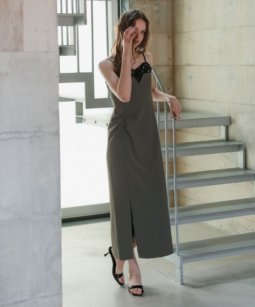 DONOBAN(ドノバン)の「【ANDRESD】dropped pearl dress セレモニー 結婚式 二次会 同窓会 成人式 入学式 卒業式 お呼ばれ パーティードレス オケージョンドレス(ワンピース・レディース・ブラック/ベージュ/チャコール・S/M/L)」の16枚目の写真