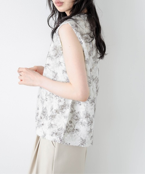 seyto 完売品 / ジャガードフリンジノースリーブトップス ホワイト seyto（セイト）の「Jacquard fringe sleeveless tops