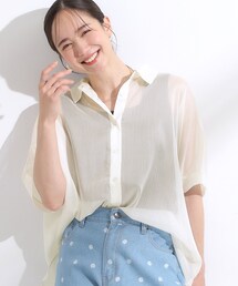 Cutie Blonde | 大人のシアー感 ラメが華やかな楊柳ポンチョシャツ(シャツ/ブラウス)