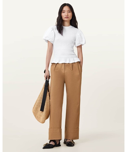 ALLSAINTS（オールセインツ）の「DAEL SMOCKED SLIM TOP | DAEL スモック スリム トップ（その他トップス・レディース・ホワイト・M/XS/S/L）」の4枚目の写真