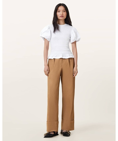 ALLSAINTS（オールセインツ）の「DAEL SMOCKED SLIM TOP | DAEL スモック スリム トップ（その他トップス・レディース・ホワイト・M/XS/S/L）」の6枚目の写真