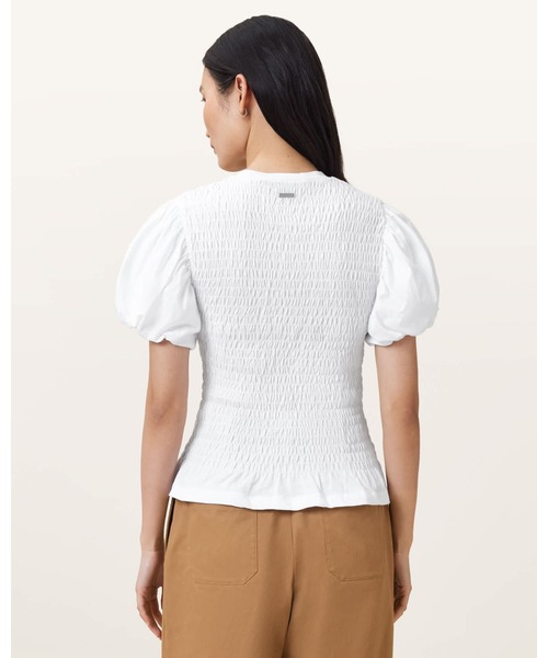ALLSAINTS（オールセインツ）の「DAEL SMOCKED SLIM TOP | DAEL スモック スリム トップ（その他トップス・レディース・ホワイト・M/XS/S/L）」の7枚目の写真