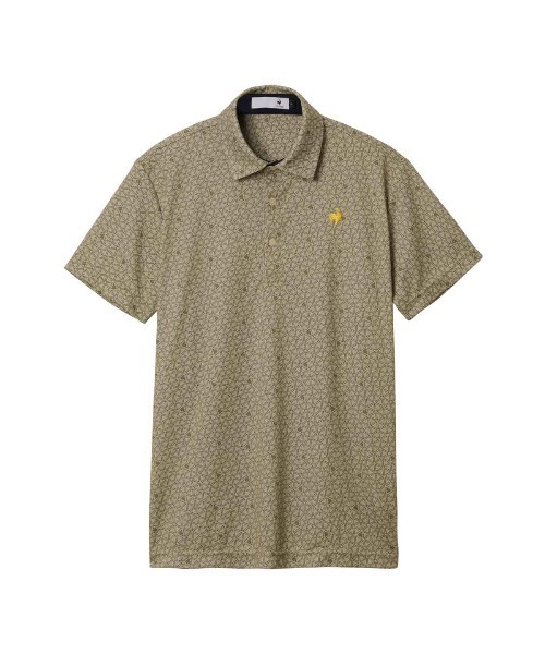 le coq sportif GOLF(ルコックスポルティフゴルフ)の「【le coq sportif GOLF】吸汗速乾/UVカットストレッチジャガード半袖シャツ ゴルフウェア(ポロシャツ・メンズ・ベージュ/ネイビー/ホワイト・M/L/XL/3L)」の2枚目の写真