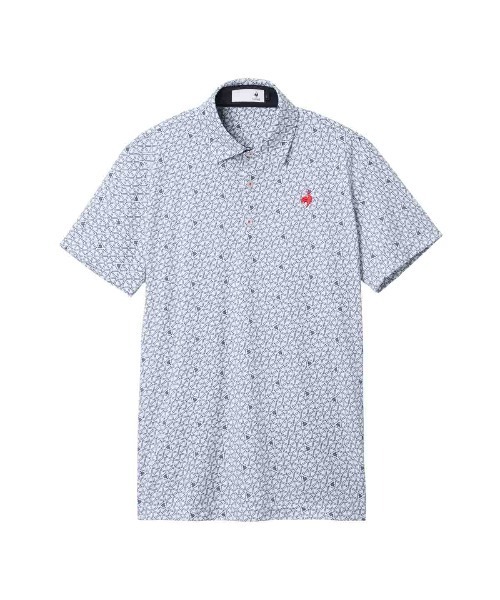 le coq sportif GOLF(ルコックスポルティフゴルフ)の「【le coq sportif GOLF】吸汗速乾/UVカットストレッチジャガード半袖シャツ ゴルフウェア(ポロシャツ・メンズ・ベージュ/ネイビー/ホワイト・M/L/XL/3L)」の10枚目の写真