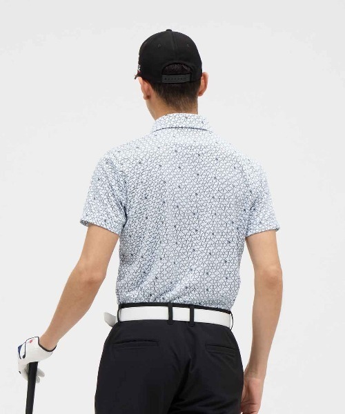 le coq sportif GOLF(ルコックスポルティフゴルフ)の「【le coq sportif GOLF】吸汗速乾/UVカットストレッチジャガード半袖シャツ ゴルフウェア(ポロシャツ・メンズ・ベージュ/ネイビー/ホワイト・M/L/XL/3L)」の12枚目の写真