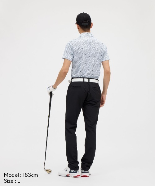 le coq sportif GOLF(ルコックスポルティフゴルフ)の「【le coq sportif GOLF】吸汗速乾/UVカットストレッチジャガード半袖シャツ ゴルフウェア(ポロシャツ・メンズ・ベージュ/ネイビー/ホワイト・M/L/XL/3L)」の14枚目の写真