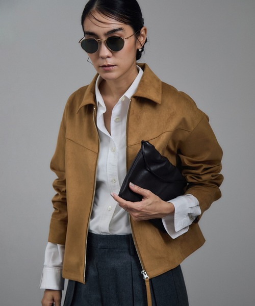 WEB限定】スウェードライクダブルジップブルゾン（ブルゾン）｜SALON