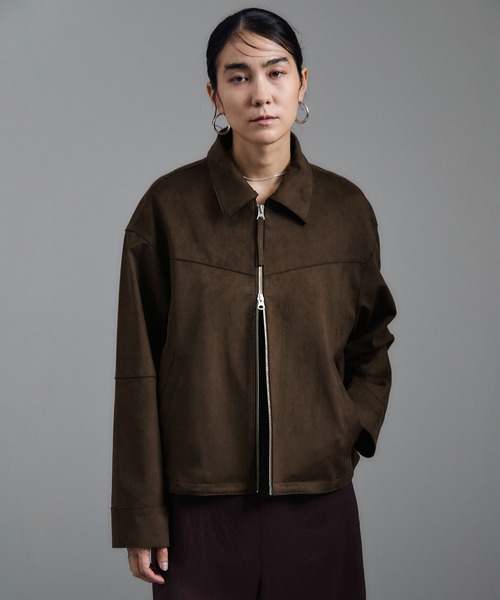 WEB限定】スウェードライクダブルジップブルゾン（ブルゾン