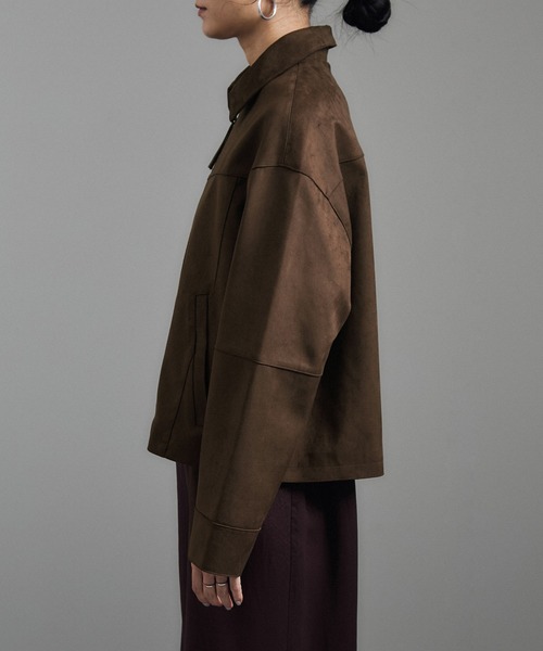 SALON adam et rope'（サロン アダム エ ロペ）の「【WEB限定】スウェードライクダブルジップブルゾン（ブルゾン・レディース・キャメル/ブラウン・FREE）」の15枚目の写真