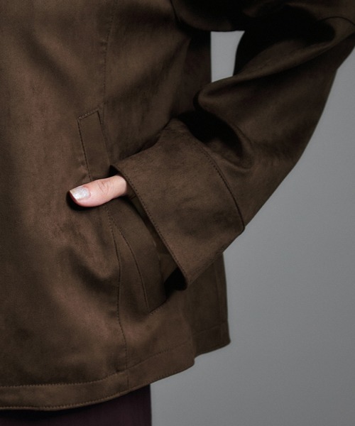 SALON adam et rope'（サロン アダム エ ロペ）の「【WEB限定】スウェードライクダブルジップブルゾン（ブルゾン・レディース・キャメル/ブラウン・FREE）」の19枚目の写真