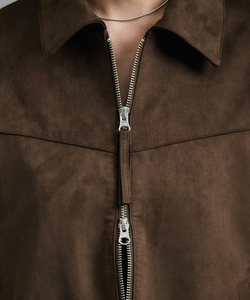 WEB限定】スウェードライクダブルジップブルゾン（ブルゾン）｜SALON