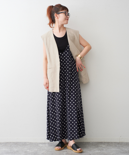 【24年製】美品　spick&span ドットフレアキャミワンピース 24年製】美品 spick&span ドットフレアキャミワンピース - メルカリ