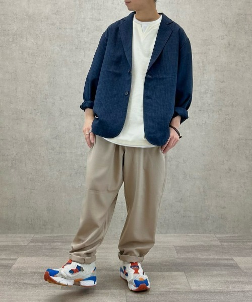 BACK NUMBER（バックナンバー）の「【BACK NUMBER】リネンライクテーラードジャケット（セットアップ対応）（テーラードジャケット・メンズ・ネイビー/ダークグレー・L/M/XL）」の8枚目の写真