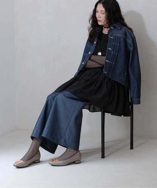 値下げ★新品★enfoldパンプス 36 晴雨兼用スクエアプレートモチーフパンプス（パンプス