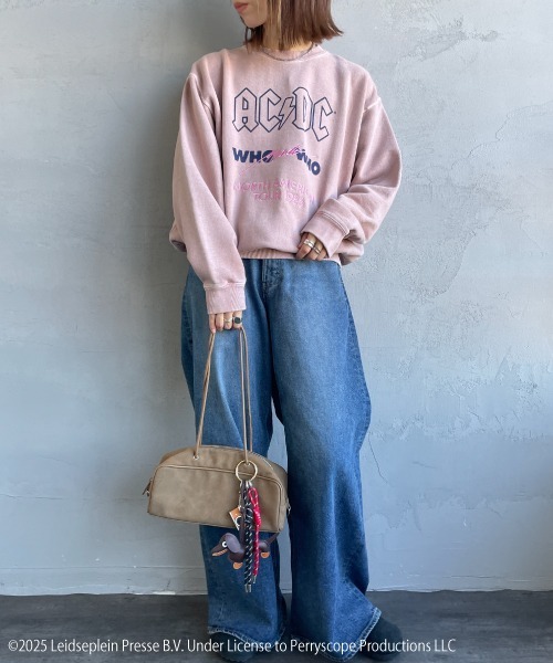 GOOD ROCK SPEED（グッドロックスピード）の「[GOOD ROCK SPEED/グッドロックスピード] 別注 AC/DC ロックプリントスウェット(Who Made Who)（スウェット・レディース・ピンク・M/L/XL）」の3枚目の写真