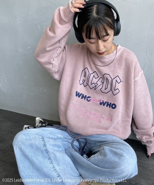 GOOD ROCK SPEED（グッドロックスピード）の「[GOOD ROCK SPEED/グッドロックスピード] 別注 AC/DC ロックプリントスウェット(Who Made Who)（スウェット・レディース・ピンク・M/L/XL）」の4枚目の写真