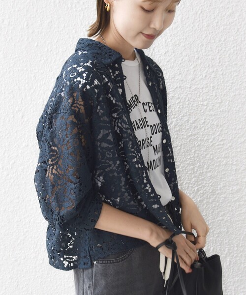 セール】〈手洗い可能〉レース シャツ 羽織（シャツ/ブラウス）｜SHIPS