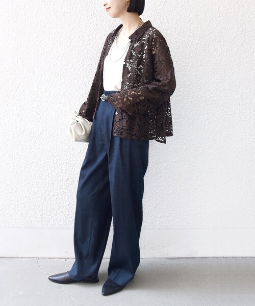 今期購入・未使用★シップス SHIPS レース ブラウス サイズ38 手洗い可能〉レース シャツ 羽織（シャツ/ブラウス）｜SHIPS