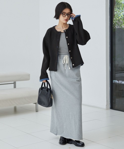 美品　45R 圧縮縮絨　ダブルフェイス　ニットジャケット カーディガン　M 7098019375.jpg