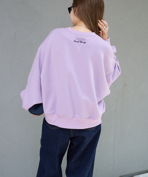 tostalgicclothing スウェット紫 XTFMT01J3 裏起毛 ウォームソフト サイドスリット トレーナー (単品)