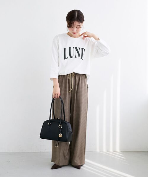 le.coeur blanc(ルクールブラン)の「《手洗い可能》ガンクラブチェックドロストパンツ(その他パンツ・レディース・ベージュ系その他2/ブラウン系その他2・38)」の4枚目の写真