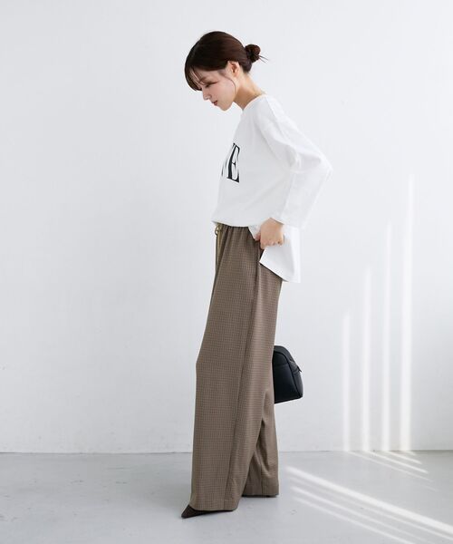 le.coeur blanc(ルクールブラン)の「《手洗い可能》ガンクラブチェックドロストパンツ(その他パンツ・レディース・ベージュ系その他2/ブラウン系その他2・38)」の7枚目の写真