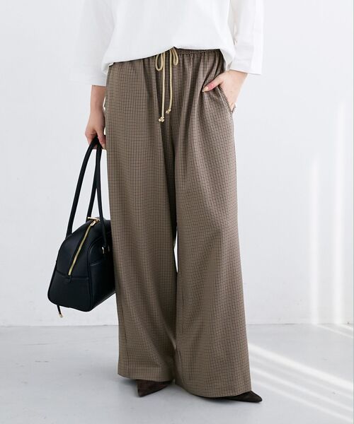 le.coeur blanc(ルクールブラン)の「《手洗い可能》ガンクラブチェックドロストパンツ(その他パンツ・レディース・ベージュ系その他2/ブラウン系その他2・38)」の9枚目の写真