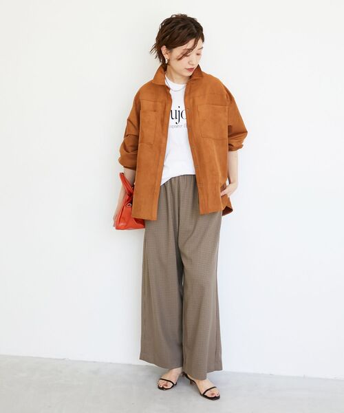 le.coeur blanc(ルクールブラン)の「《手洗い可能》ガンクラブチェックドロストパンツ(その他パンツ・レディース・ベージュ系その他2/ブラウン系その他2・38)」の10枚目の写真