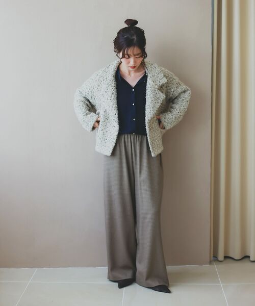 le.coeur blanc(ルクールブラン)の「《手洗い可能》ガンクラブチェックドロストパンツ(その他パンツ・レディース・ベージュ系その他2/ブラウン系その他2・38)」の14枚目の写真